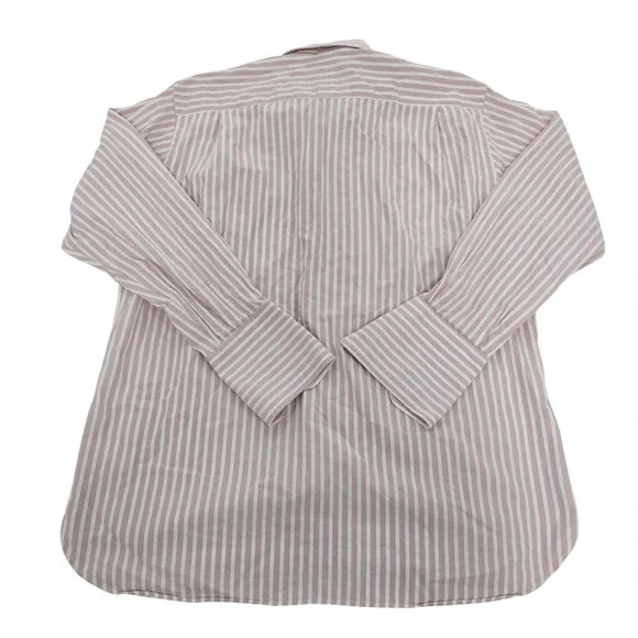 John W Nordstrom Mens 17-34 Pink White Stripe Button Down Shirt Cotton Italy EUC - Picture 4 of 8
